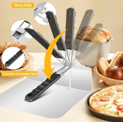 Foldable pizza scoop